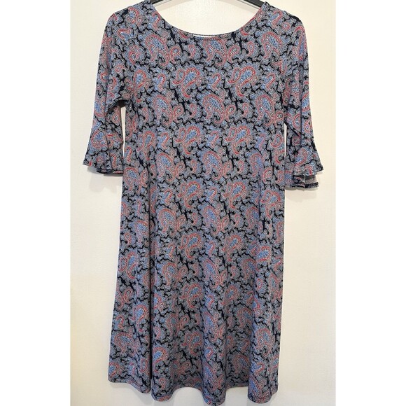 Leota Dresses & Skirts - Leota Paisley Fit & Flare Dress Small Made in USA Stretch